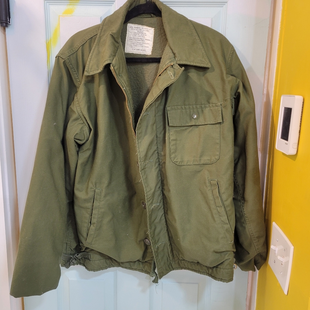 Vintage Vietnam War Era Navy A2 Deck Jacket - Size L